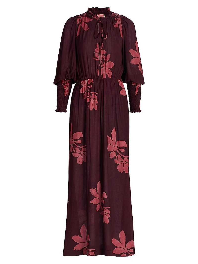 Teniola Printed Long-Sleeve Maxi Dress