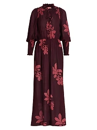 Teniola Printed Long-Sleeve Maxi Dress