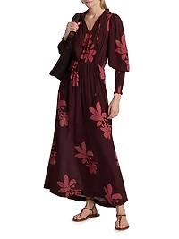 Teniola Printed Long-Sleeve Maxi Dress