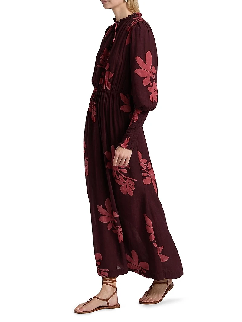 Teniola Printed Long-Sleeve Maxi Dress