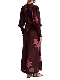 Teniola Printed Long-Sleeve Maxi Dress