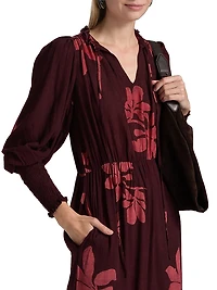 Teniola Printed Long-Sleeve Maxi Dress