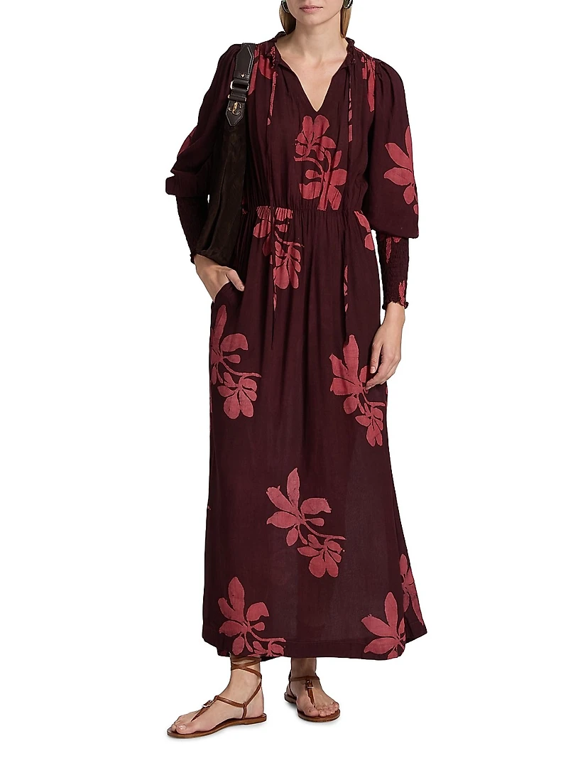 Teniola Printed Long-Sleeve Maxi Dress