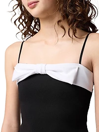Girl's Bow-Accented Crepe Fitted Dress