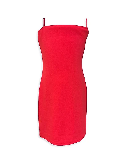 Girl's Stretch Crepe Fitted Dress