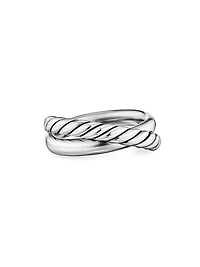 Crossover Two Row Ring Sterling Silver, 7.4MM