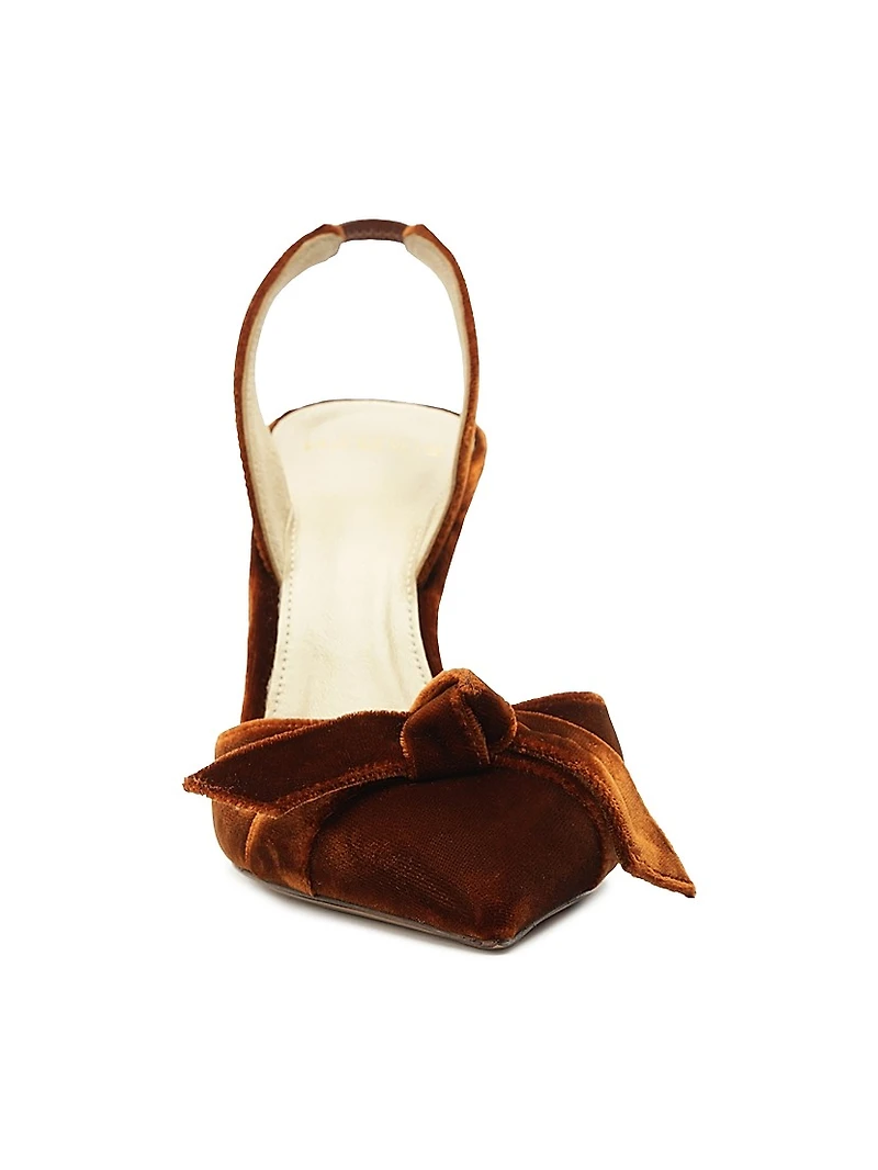 Clarita Bell 85MM Velvet Slingback Pumps