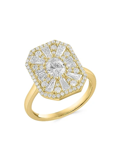 14K Yellow Gold & 1.35 TCW Lab-Grown Diamond Ring