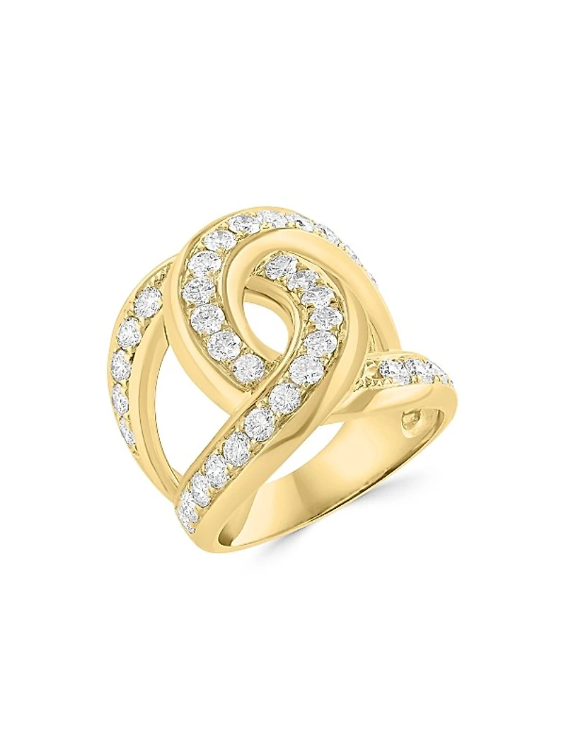 14K Yellow Gold & 1.75 TCW Lab-Grown Diamond Knot Ring