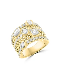 14K Yellow Gold 2.13 TCW Lab-Grown Diamond Multi-Band Ring