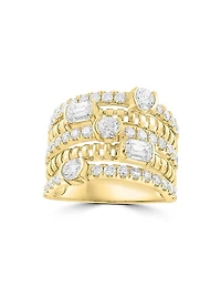 14K Yellow Gold 2.13 TCW Lab-Grown Diamond Multi-Band Ring