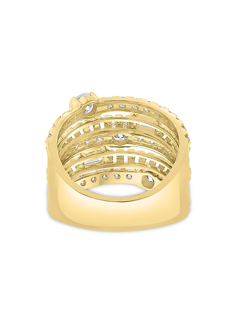 14K Yellow Gold 2.13 TCW Lab-Grown Diamond Multi-Band Ring