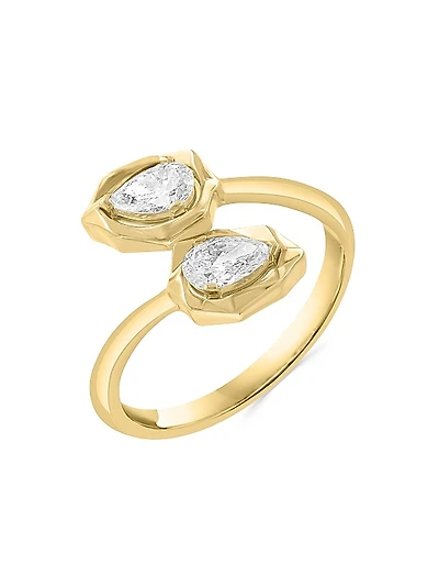 14K Yellow Gold & 0.58 TCW Lab-Grown Diamond Bypass Ring