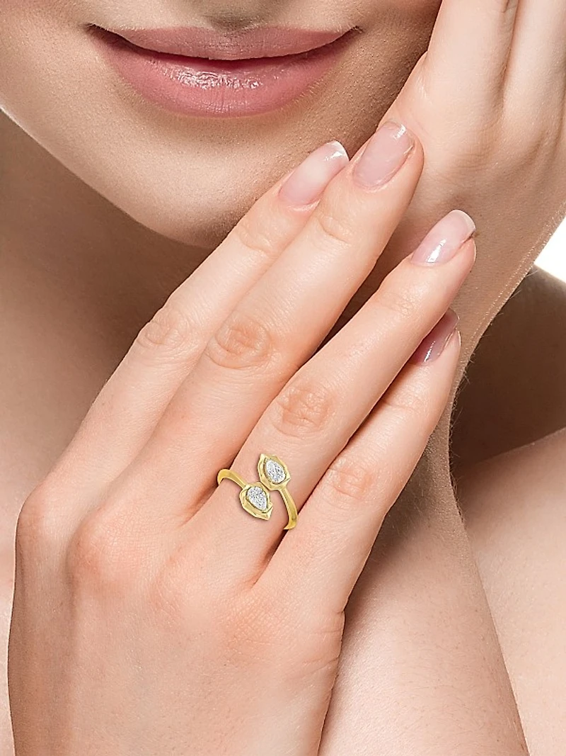 14K Yellow Gold & 0.58 TCW Lab-Grown Diamond Bypass Ring
