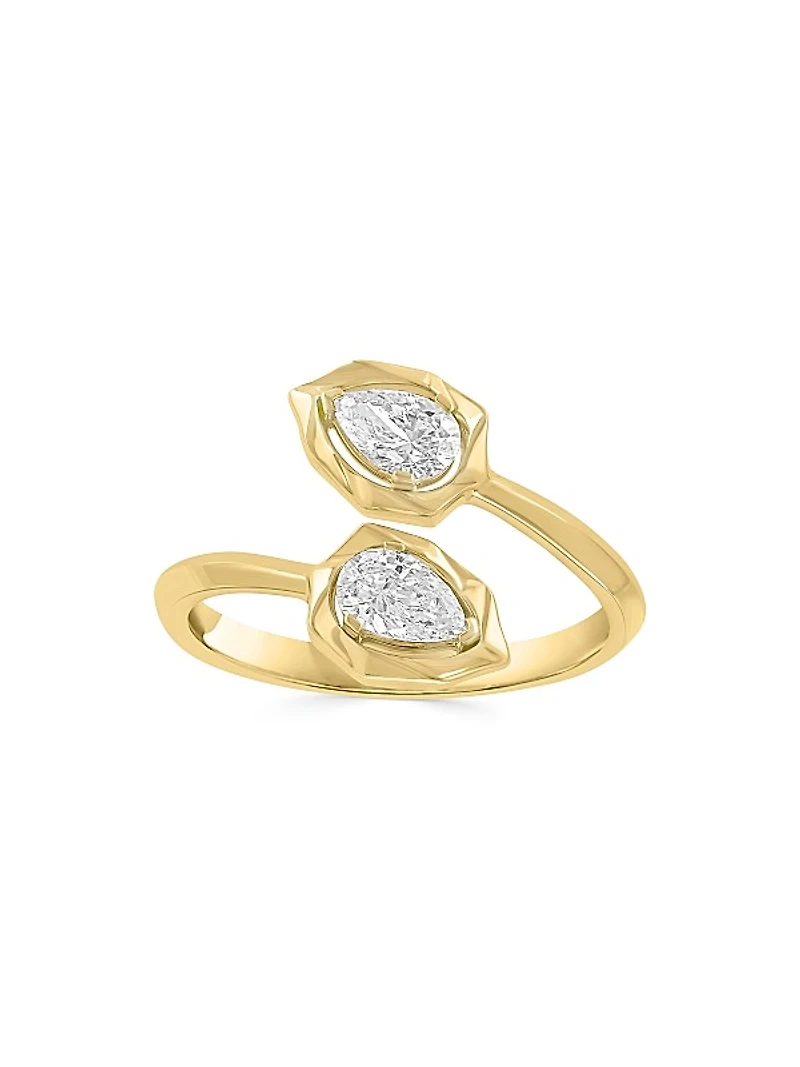 14K Yellow Gold & 0.58 TCW Lab-Grown Diamond Bypass Ring