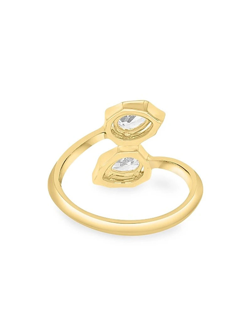 14K Yellow Gold & 0.58 TCW Lab-Grown Diamond Bypass Ring