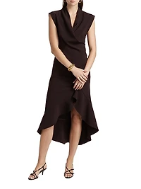 Angie Wrap-Front Midi-Dress