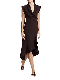 Angie Wrap-Front Midi-Dress