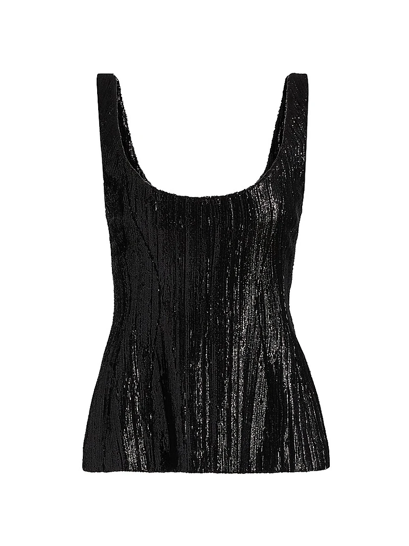 Sequined Corset Seam Tank