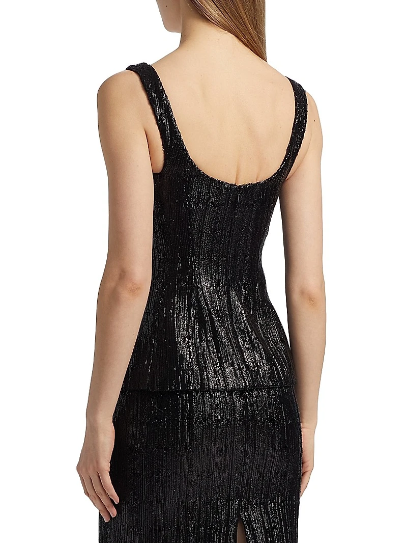 Sequined Corset Seam Tank