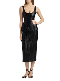 Sequined Corset Seam Tank