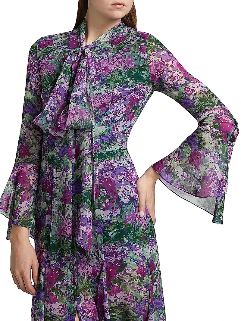 Floral Sash Midi Shirtdress