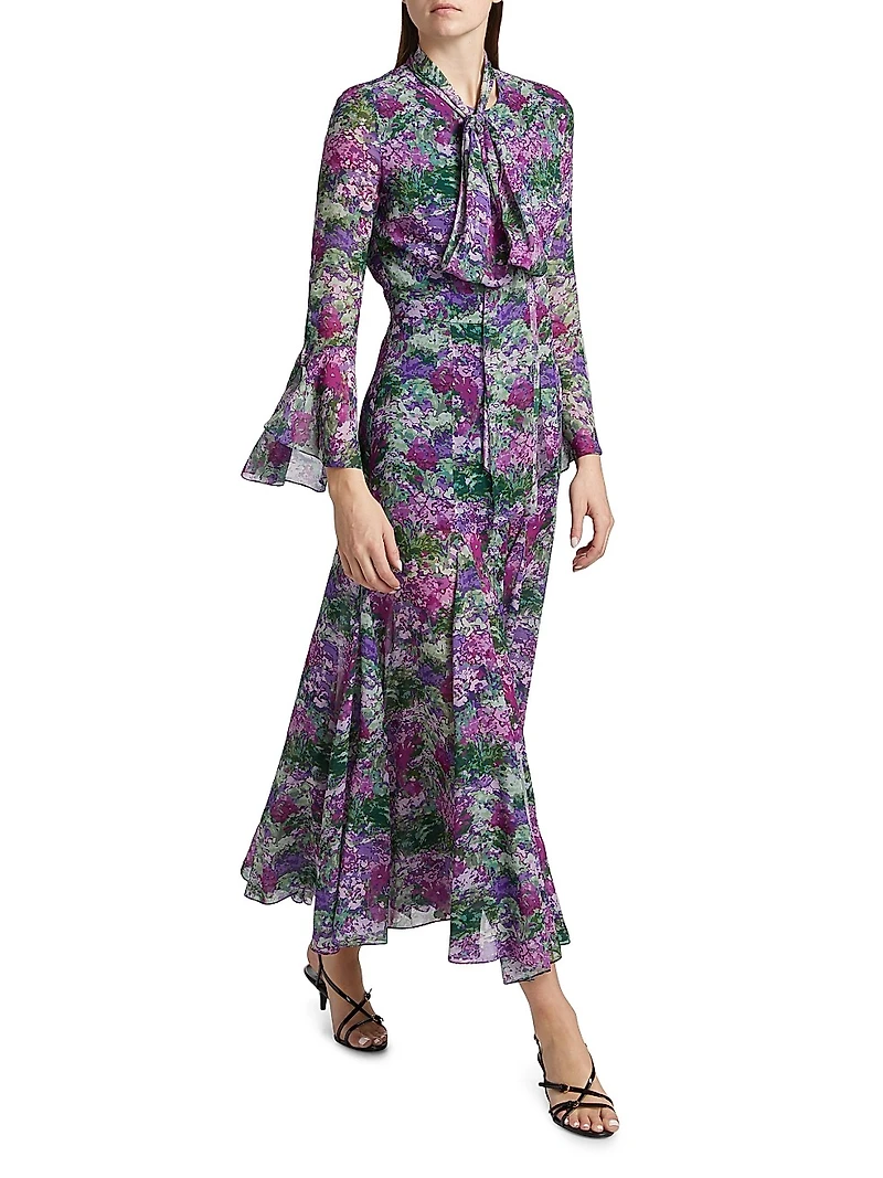 Floral Sash Midi Shirtdress