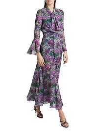 Floral Sash Midi Shirtdress