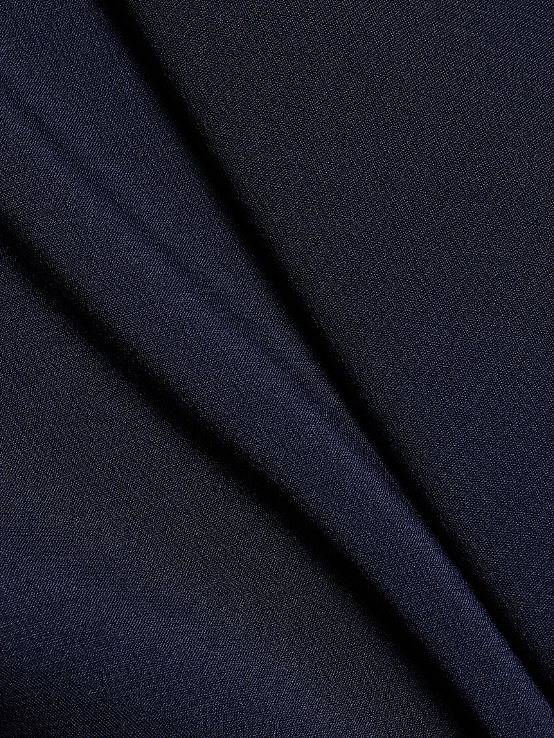 Ruched Long-Sleeve Midi-Dress