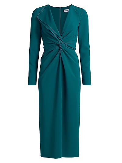 Lily Twist Long-Sleeve Midi-Dress