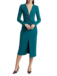 Lily Twist Long-Sleeve Midi-Dress