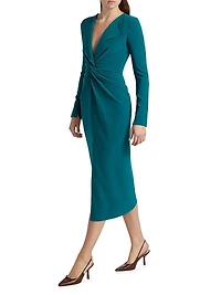 Lily Twist Long-Sleeve Midi-Dress