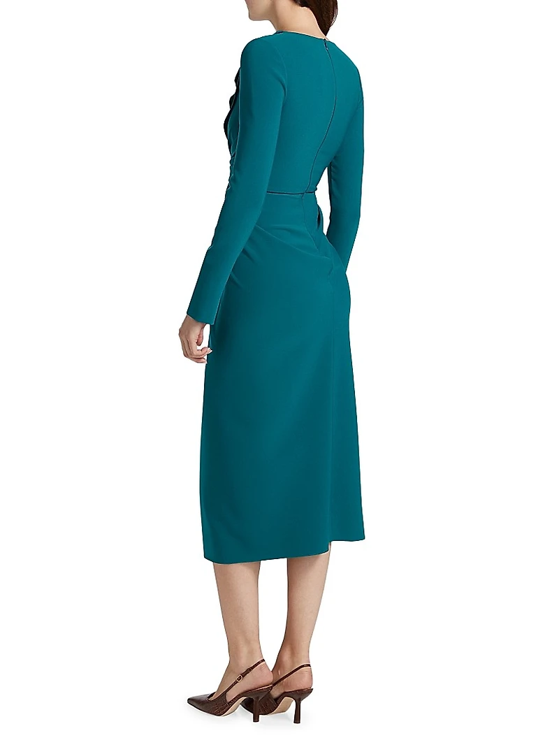 Lily Twist Long-Sleeve Midi-Dress