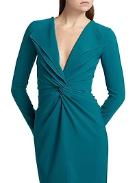 Lily Twist Long-Sleeve Midi-Dress
