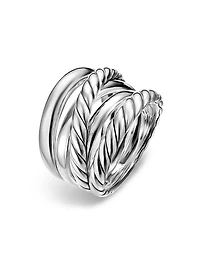 Crossover Five Row Ring Sterling Silver, 17.5MM