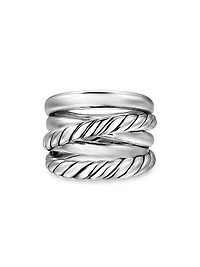 Crossover Five Row Ring Sterling Silver, 17.5MM