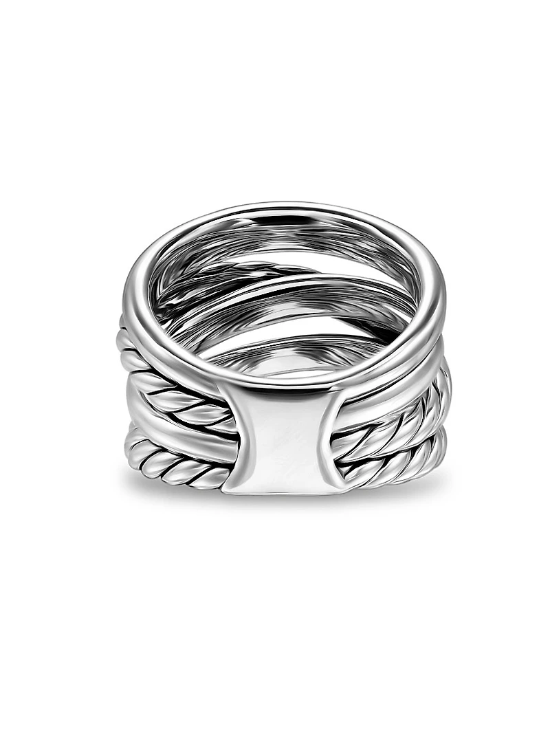 Crossover Five Row Ring Sterling Silver, 17.5MM