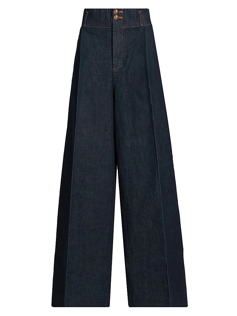 Hypnotic Tailored Wide-Leg Denim Pants