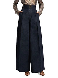 Hypnotic Tailored Wide-Leg Denim Pants