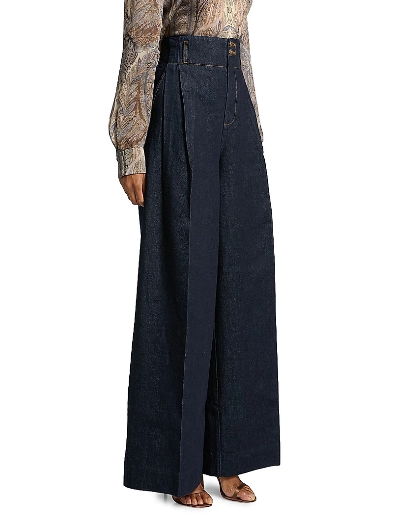 Hypnotic Tailored Wide-Leg Denim Pants