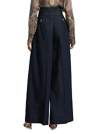 Hypnotic Tailored Wide-Leg Denim Pants