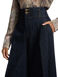 Hypnotic Tailored Wide-Leg Denim Pants