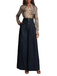 Hypnotic Tailored Wide-Leg Denim Pants