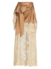 Hypnotic Satin Drape High-Low Skirt