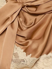 Hypnotic Satin Drape High-Low Skirt