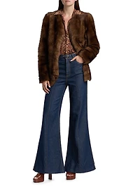 Hypnotic Snake Silk Button-Front Shirt