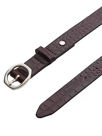 Audrey Croc-Embossed Leather Belt