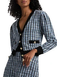 Ky Stretch Tweed Cardigan Jacket