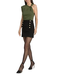 Reyna Stretch Crepe Miniskirt