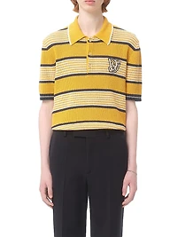 Linen and Cotton Polo Shirt with VG Patch